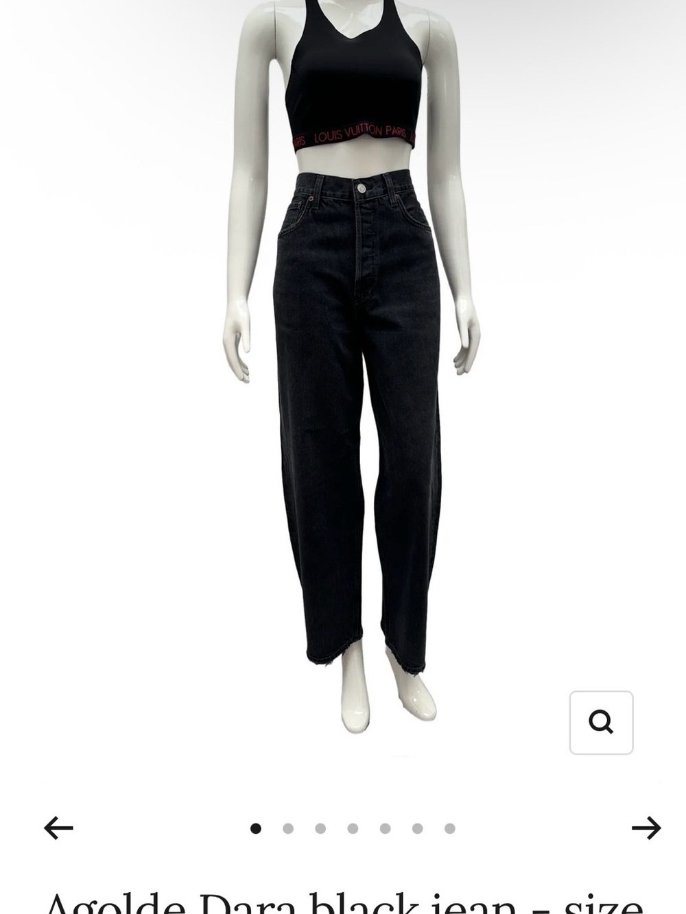 Agolde Dara Midrise Baggy Washed Black Jeans